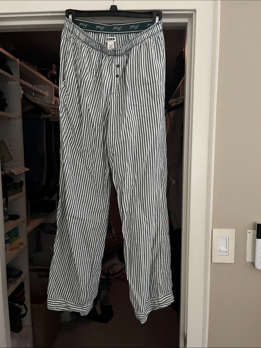 Women’s - PINK Victoria's Secret Black and White Striped Lounge Pants